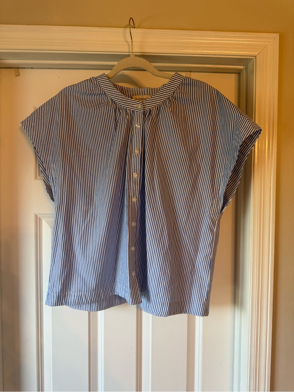 EVEREVE | Cloth & Stone Blue and White Striped Button-Front Blouse